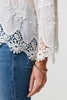 White | Embroidered Lace Long Sleeve Shirt
