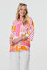 Pink | Abstract 3/4 Sleeve Relaxed Shirt
