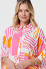 Pink | Abstract 3/4 Sleeve Relaxed Shirt
