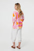 Pink | Abstract 3/4 Sleeve Relaxed Shirt
