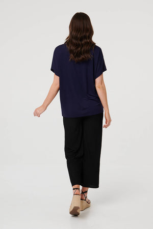 Navy | Butterfly Embellished Relaxed T-Shirt