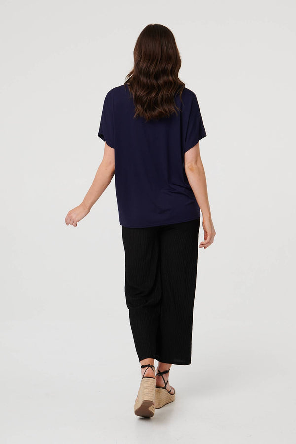 Navy | Butterfly Embellished Relaxed T-Shirt