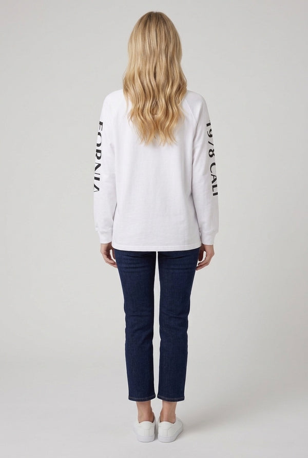White | San Francisco Print Long Sleeve Top