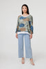 Sage | Polka Dot Long Sleeve Top with Necklace