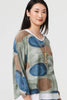 Sage | Polka Dot Long Sleeve Top with Necklace