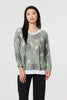 Khaki | Printed Long Sleeve Top with Necklace