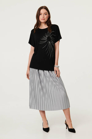 Black | Sparkly Detail Relaxed T-Shirt