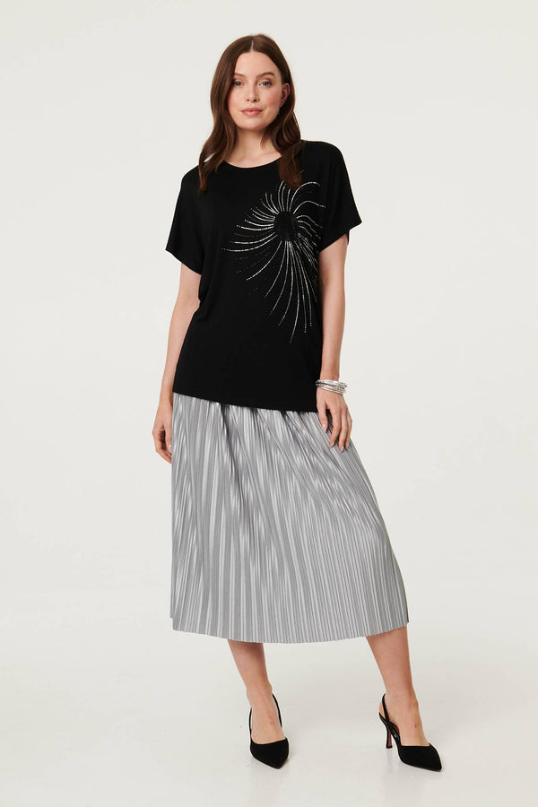 Black | Sparkly Detail Relaxed T-Shirt
