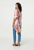 Pink | Floral Long Sleeve Longline Shirt Dress
