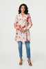 Pink | Floral Long Sleeve Longline Shirt Dress
