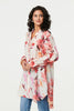 Pink | Floral Long Sleeve Longline Shirt Dress
