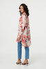 Pink | Floral Long Sleeve Longline Shirt Dress
