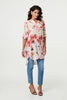 Pink | Floral Long Sleeve Longline Shirt Dress
