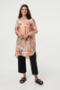 Orange | Abstract Long Sleeve Short Shirt Dress
