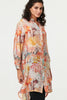 Orange | Abstract Long Sleeve Short Shirt Dress
