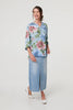 Light Blue | Floral Sequin Embellished Relaxed Blouse
