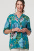 Teal | Floral Sequin Embellished Relaxed Blouse
