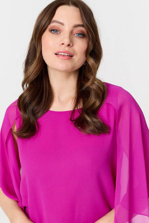 Orchid | Semi Sheer Cut Out 3/4 Sleeve Blouse
