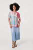 Pink | Patchwork Print Short Sleeve Blouse
