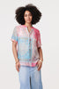 Pink | Patchwork Print Short Sleeve Blouse

