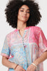 Pink | Patchwork Print Short Sleeve Blouse
