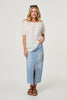 White | Floral Embroidered Bardot Neck Top
