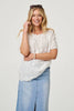 White | Floral Embroidered Bardot Neck Top
