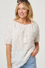 White | Floral Embroidered Bardot Neck Top
