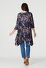 Purple | Floral Asymmetric Hem Dress
