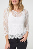 White | Lace Crochet Semi Sheer Layered Top
