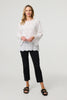 Cream | Lace Semi Sheer Long Sleeve Blouse
