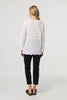 Cream | Lace Semi Sheer Long Sleeve Blouse
