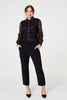 Black | Lace Layer Sheer Sleeve Cropped Shirt
