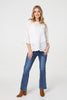 White | Embroidered Texture 3/4 Sleeve Blouse
