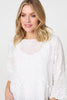 White | Embroidered Texture 3/4 Sleeve Blouse
