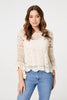 Cream | Crochet Lace 3/4 Sleeve Top
