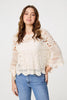 Cream | Crochet Lace 3/4 Sleeve Top
