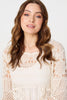 Cream | Crochet Lace 3/4 Sleeve Top
