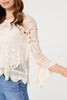 Cream | Crochet Lace 3/4 Sleeve Top
