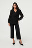 Black | Lace Embellished V-Neck Long Sleeve Top
