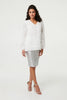 White | Lace Embellished V-Neck Long Sleeve Top
