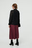 Black | Lace Frill Semi Sheer Long Sleeve Blouse
