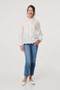 White | Floral Long Sleeve Embroidered Shirt
