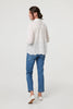 White | Floral Long Sleeve Embroidered Shirt

