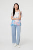 Pink | Butterfly Print Mesh Layered Top
