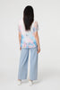 Pink | Butterfly Print Mesh Layered Top
