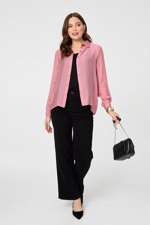 Pink | Long Sleeve Button Front Shirt 