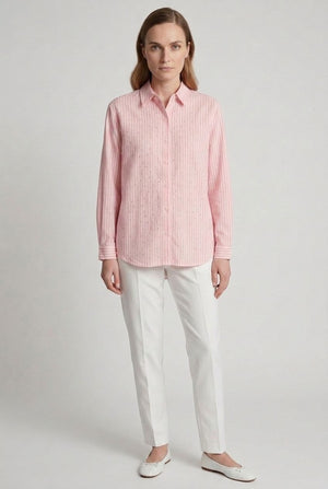 Pink | Striped Sparkle Detail Long Sleeve Shirt
