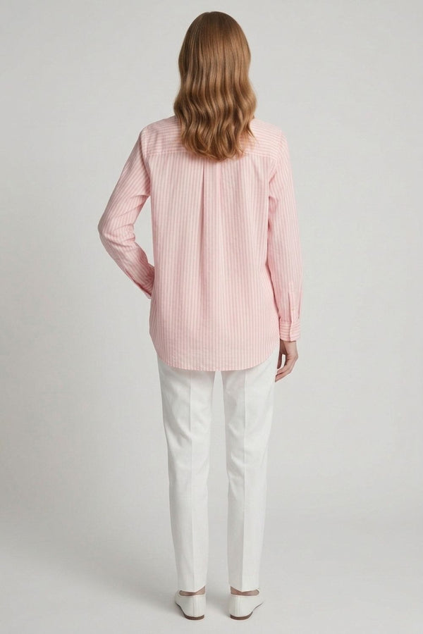 Pink | Striped Sparkle Detail Long Sleeve Shirt
