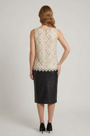 Cream | Bead Embellished Sleeveless Top